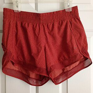ATHLETA Printed Mesh Racer Run Shorts 4" Burgundy Red Size Small